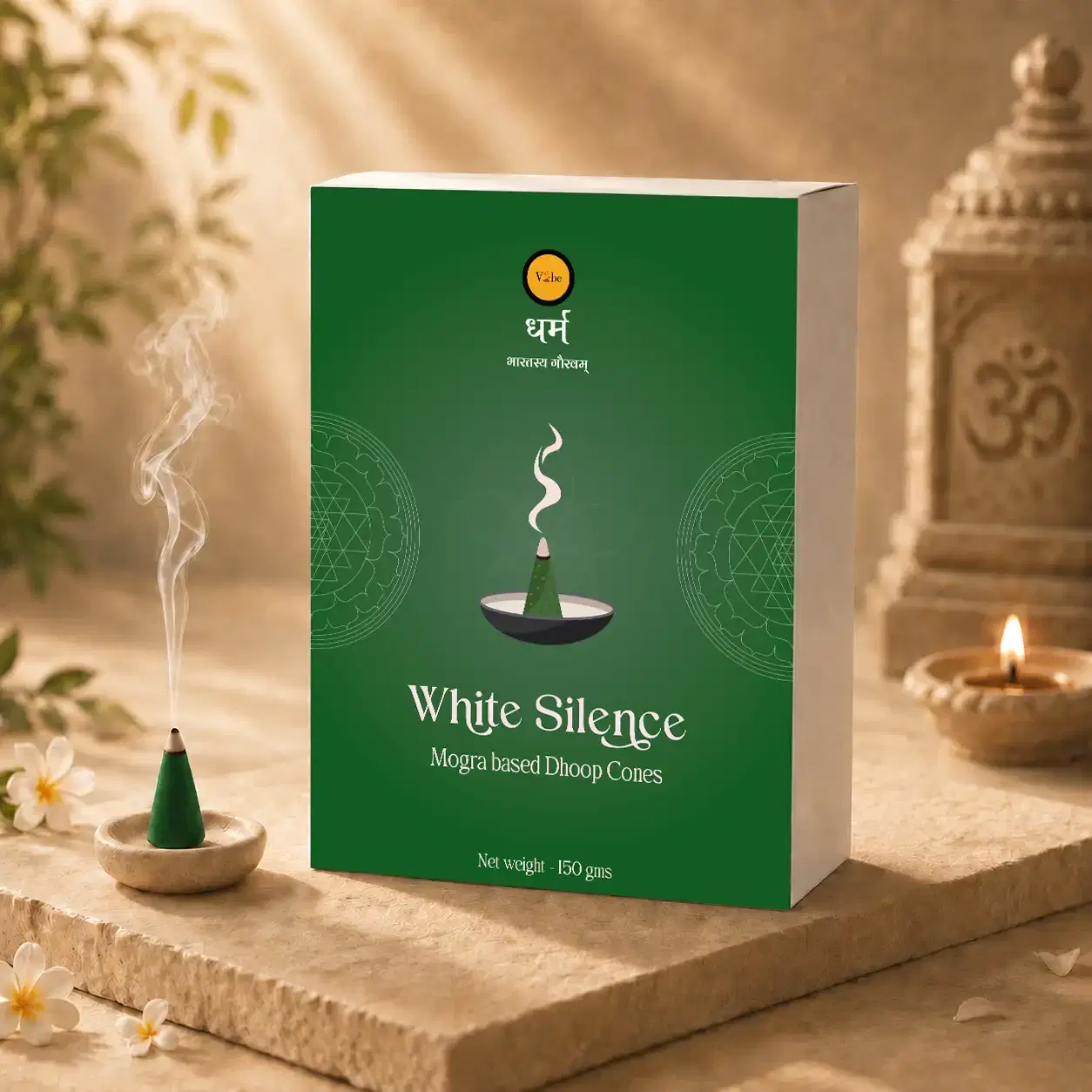 White Silence Dhoop Cones